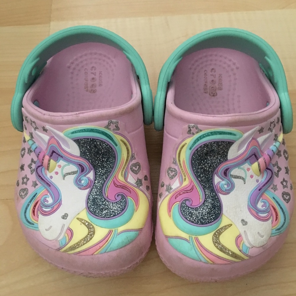 Crocs sandal. Cute unicorn design.